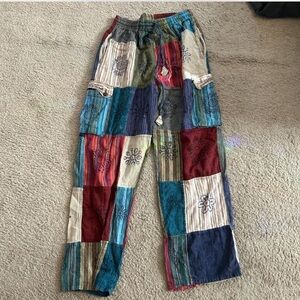 Multicolor Patchwork Cargo Pants
